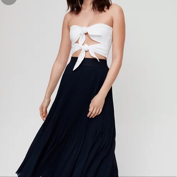 Aritzia Wilfred Daveny Tube Top Tie Front blouse sz M - Picture 2 of 4